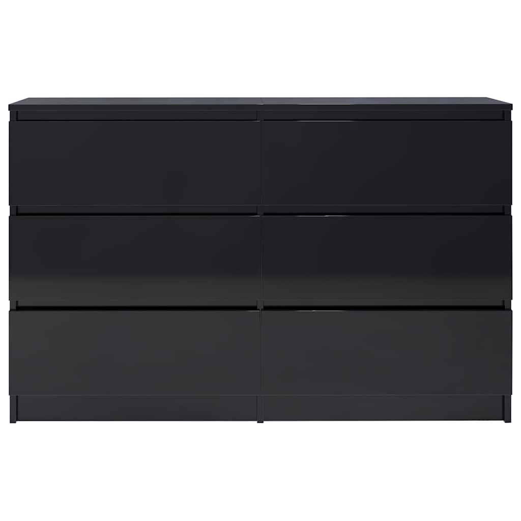 Sideboard High Gloss Black 120x35x76 cm Engineered Wood