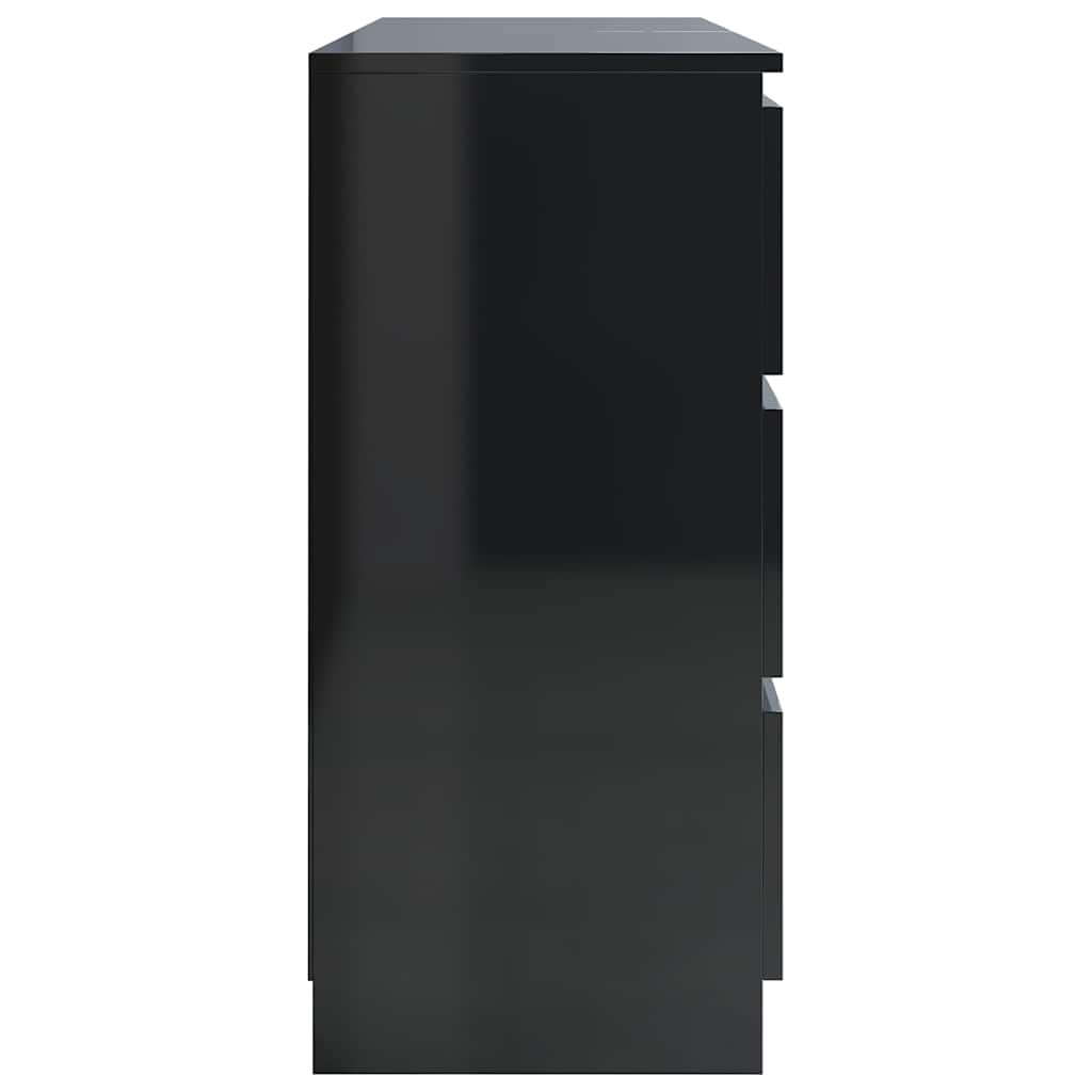 Sideboard High Gloss Black 120x35x76 cm Engineered Wood