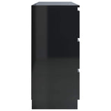 Sideboard High Gloss Black 120x35x76 cm Engineered Wood - 45-Degree Angle