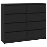 Drawer Sideboard Black 120x35x99 cm Engineered Wood
