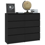 Drawer Sideboard Black 120x35x99 cm Engineered Wood