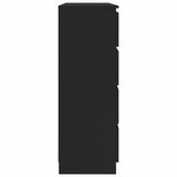 Drawer Sideboard Black 120x35x99 cm Engineered Wood - 45-Degree Angle