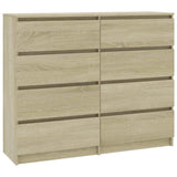 Drawer Sideboard Sonoma Oak 120x35x99 cm Engineered Wood