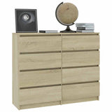 Drawer Sideboard Sonoma Oak 120x35x99 cm Engineered Wood - Side View