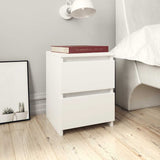 Bedside Cabinet White 30x30x40 cm Engineered Wood - 45-Degree Angle
