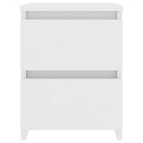 Bedside Cabinets 2 pcs White 30x30x40 cm Engineered Wood