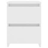 Bedside Cabinets 2 pcs White 30x30x40 cm Engineered Wood - Rear View