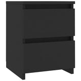 Bedside Cabinet Black 30x30x40 cm Engineered Wood - Front View