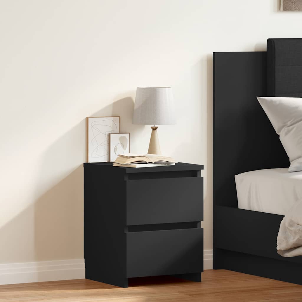 Bedside Cabinet Black 30x30x40 cm Engineered Wood
