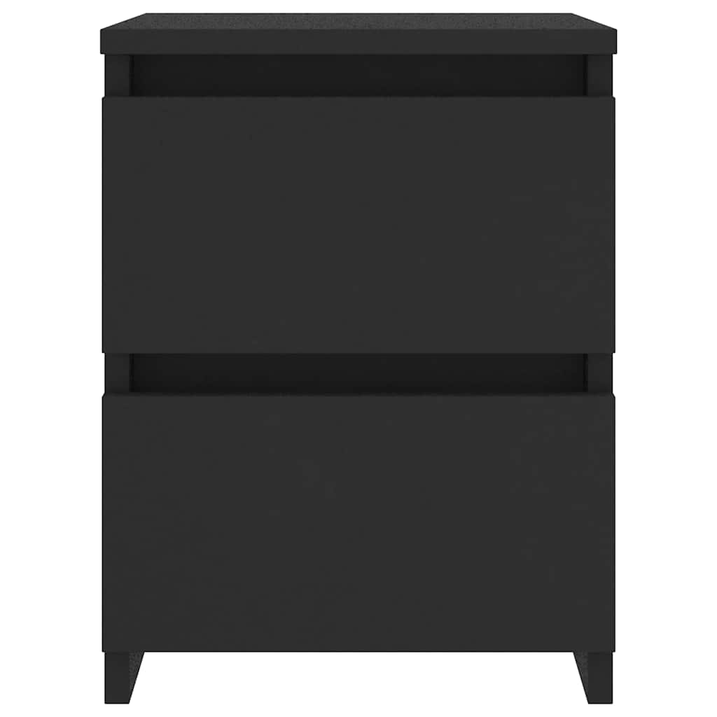 Bedside Cabinets 2 pcs Black 30x30x40 cm Engineered Wood