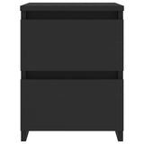 Bedside Cabinets 2 pcs Black 30x30x40 cm Engineered Wood