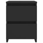 Bedside Cabinets 2 pcs Black 30x30x40 cm Engineered Wood