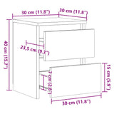 Bedside Cabinets 2 pcs Black 30x30x40 cm Engineered Wood - Low Angle