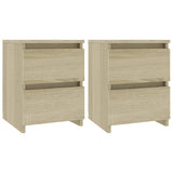 Bedside Cabinets 2 pcs Sonoma Oak 30x30x40 cm Engineered Wood - Front View