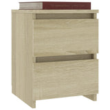 Bedside Cabinets 2 pcs Sonoma Oak 30x30x40 cm Engineered Wood - Side View