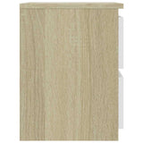Bedside Cabinets 2 pcs White and Sonoma Oak 30x30x40 cm Engineered Wood