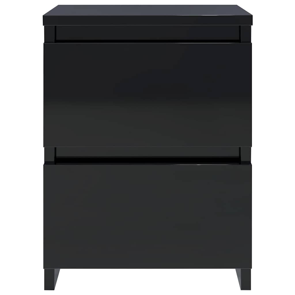 Bedside Cabinets 2 pcs High Gloss Black 30x30x40 cm Engineered Wood