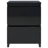 Bedside Cabinets 2 pcs High Gloss Black 30x30x40 cm Engineered Wood