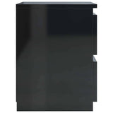 Bedside Cabinets 2 pcs High Gloss Black 30x30x40 cm Engineered Wood - Rear View