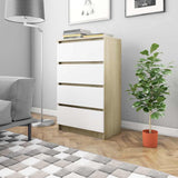 Sideboard White and Sonoma Oak 60x35x98.5 cm Engineered Wood
