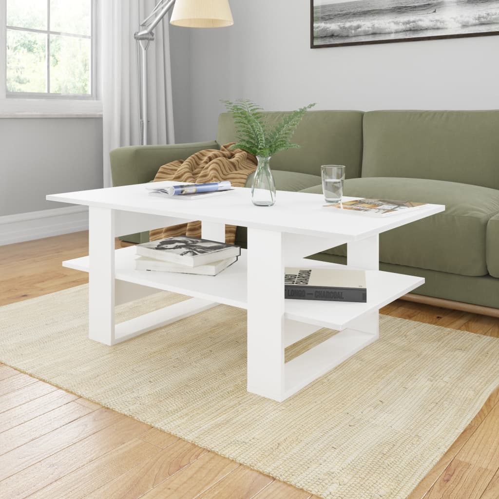 Coffee Table White 110x55x42 cm Engineered Wood