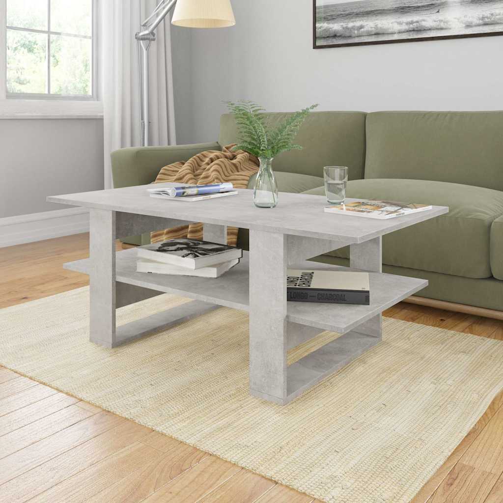 Coffee Table Concrete Grey 110x55x42 cm Engineered Wood