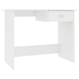 Desk White 100x50x76 cm Engineered Wood - Front View