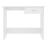 Desk White 100x50x76 cm Engineered Wood - Top-Down View