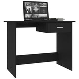 Desk Black 100x50x76 cm Engineered Wood - Side View