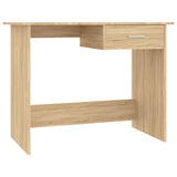 Desk Sonoma Oak 100x50x76 cm Engineered Wood - Front View