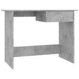 Desk Concrete Grey 100x50x76 cm Engineered Wood - Front View