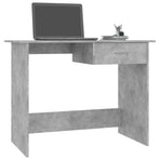 Desk Concrete Grey 100x50x76 cm Engineered Wood