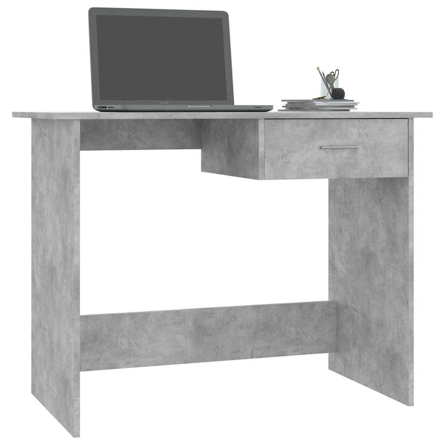 Desk Concrete Grey 100x50x76 cm Engineered Wood