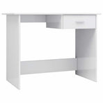 Desk High Gloss White 100x50x76 cm Engineered Wood