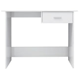Desk High Gloss White 100x50x76 cm Engineered Wood - Top-Down View