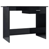 Desk High Gloss Black 100x50x76 cm Engineered Wood
