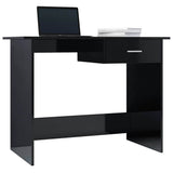 Desk High Gloss Black 100x50x76 cm Engineered Wood - Side View