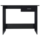 Desk High Gloss Black 100x50x76 cm Engineered Wood - Top-Down View