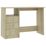 Desk with Drawers Sonoma Oak 110x50x76 cm Engineered Wood