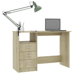 Desk with Drawers Sonoma Oak 110x50x76 cm Engineered Wood