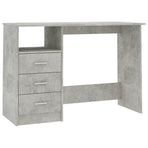 Desk with Drawers Concrete Grey 110x50x76 cm Engineered Wood