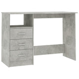 Desk with Drawers Concrete Grey 110x50x76 cm Engineered Wood - Front View