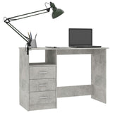 Desk with Drawers Concrete Grey 110x50x76 cm Engineered Wood