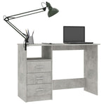 Desk with Drawers Concrete Grey 110x50x76 cm Engineered Wood