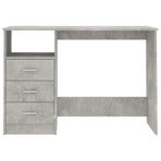 Desk with Drawers Concrete Grey 110x50x76 cm Engineered Wood