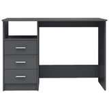 Desk with Drawers High Gloss Grey 110x50x76 cm Engineered Wood - Top-Down View