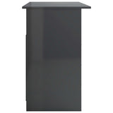 Desk with Drawers High Gloss Grey 110x50x76 cm Engineered Wood - 45-Degree Angle