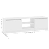 TV Cabinet White 120x30x35.5 cm Engineered Wood - Low Angle