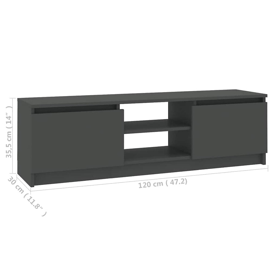 TV Cabinet Grey 120x30x35.5 cm Engineered Wood