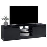 TV Cabinet High Gloss Black 120x30x35.5 cm Engineered Wood - Side View